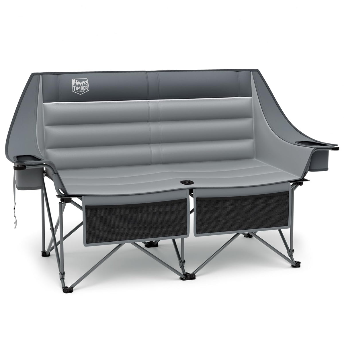 Timber Ridge Double Camping Chair front view with expansive seating for groups