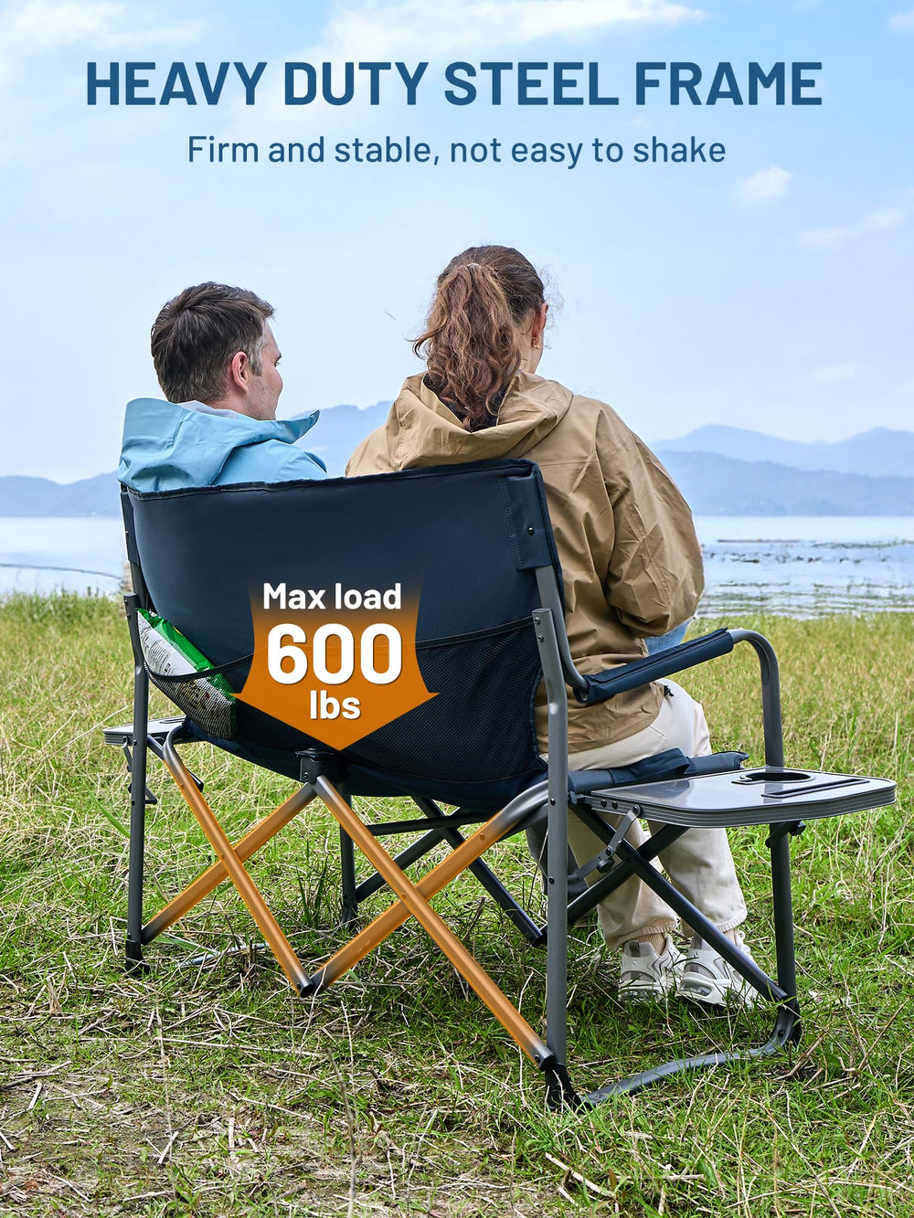 TIMBER RIDGE Double Camping Chair – 2-Person Portable Loveseat, 600 lb ...