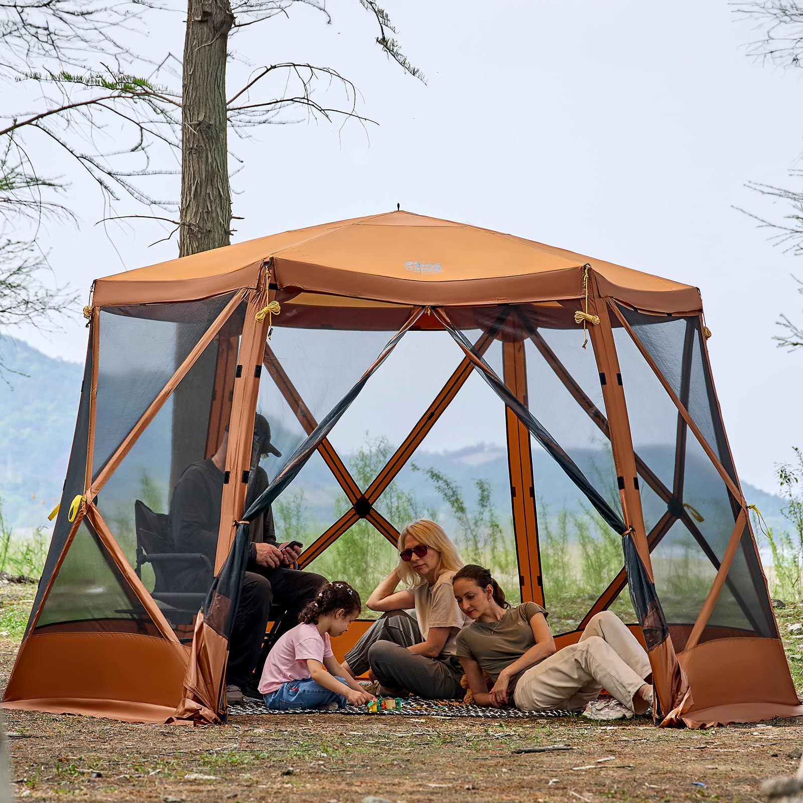 TIMBER RIDGE Easy Pop Up Gazebo setup provides instant shade and shelter.