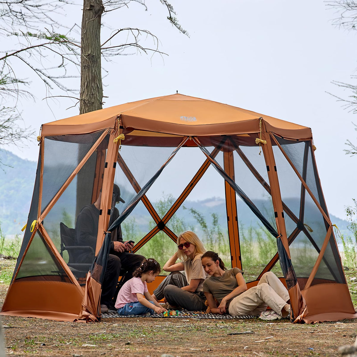 TIMBER RIDGE Easy Pop Up Gazebo setup provides instant shade and shelter.