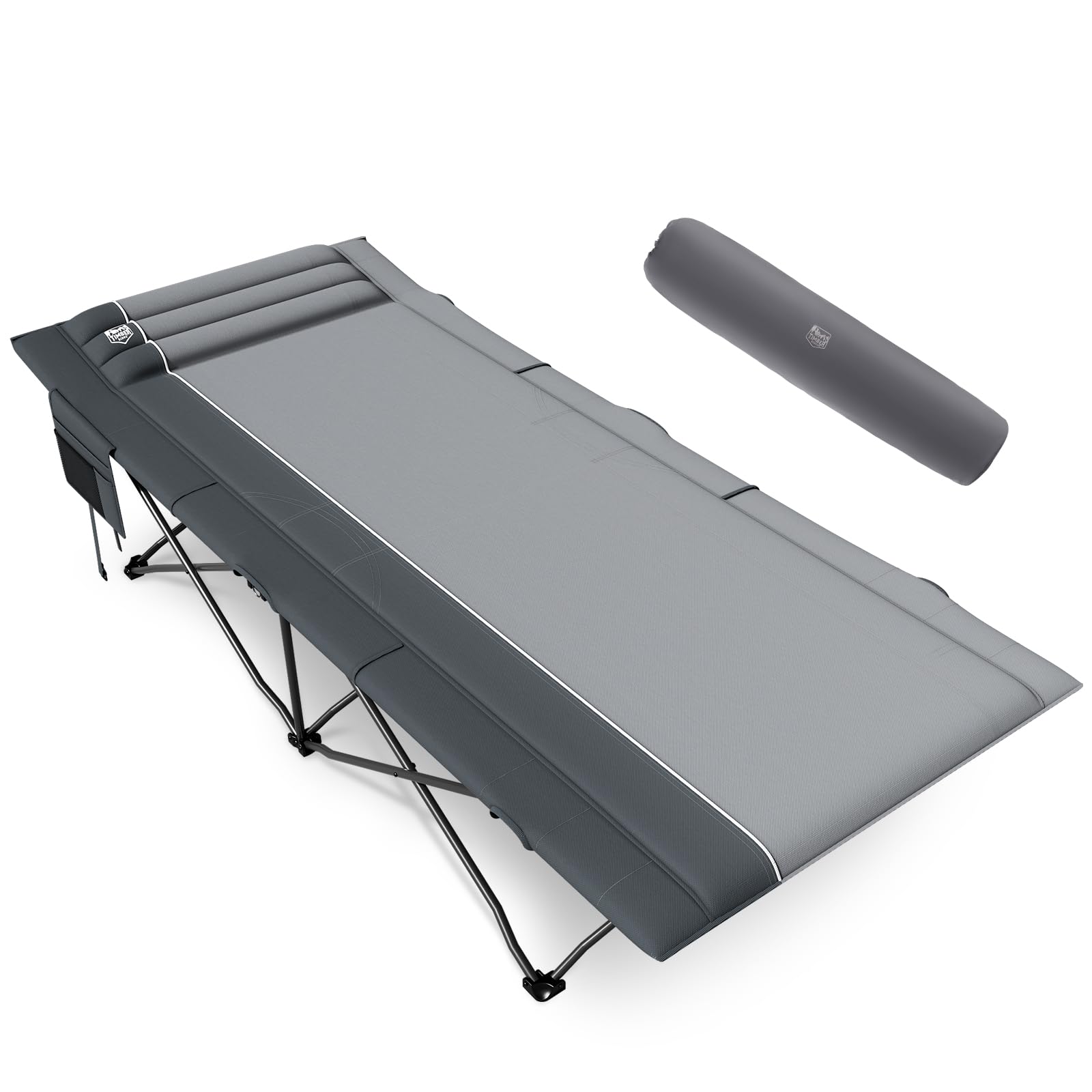 Timber Ridge extra-wide camping cot folded for easy storage.