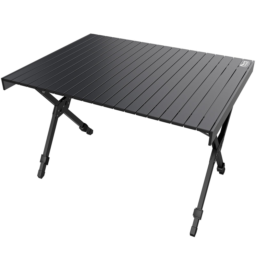 TIMBER RIDGE folding camping table top extended for a large meal surface.