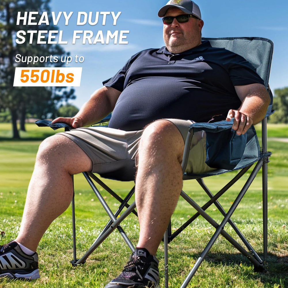 timber ridge chair with storage pocket for sunscreen and phone