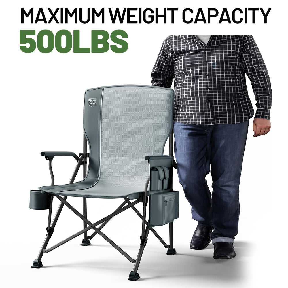 TIMBER RIDGE folding design transports chair easily for picnics and trips.