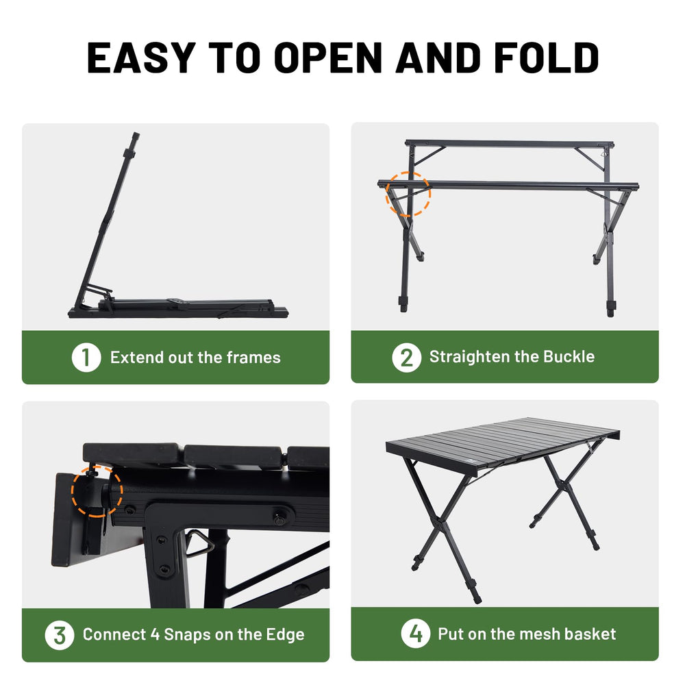TIMBER RIDGE folding table with carry bag included for travel.