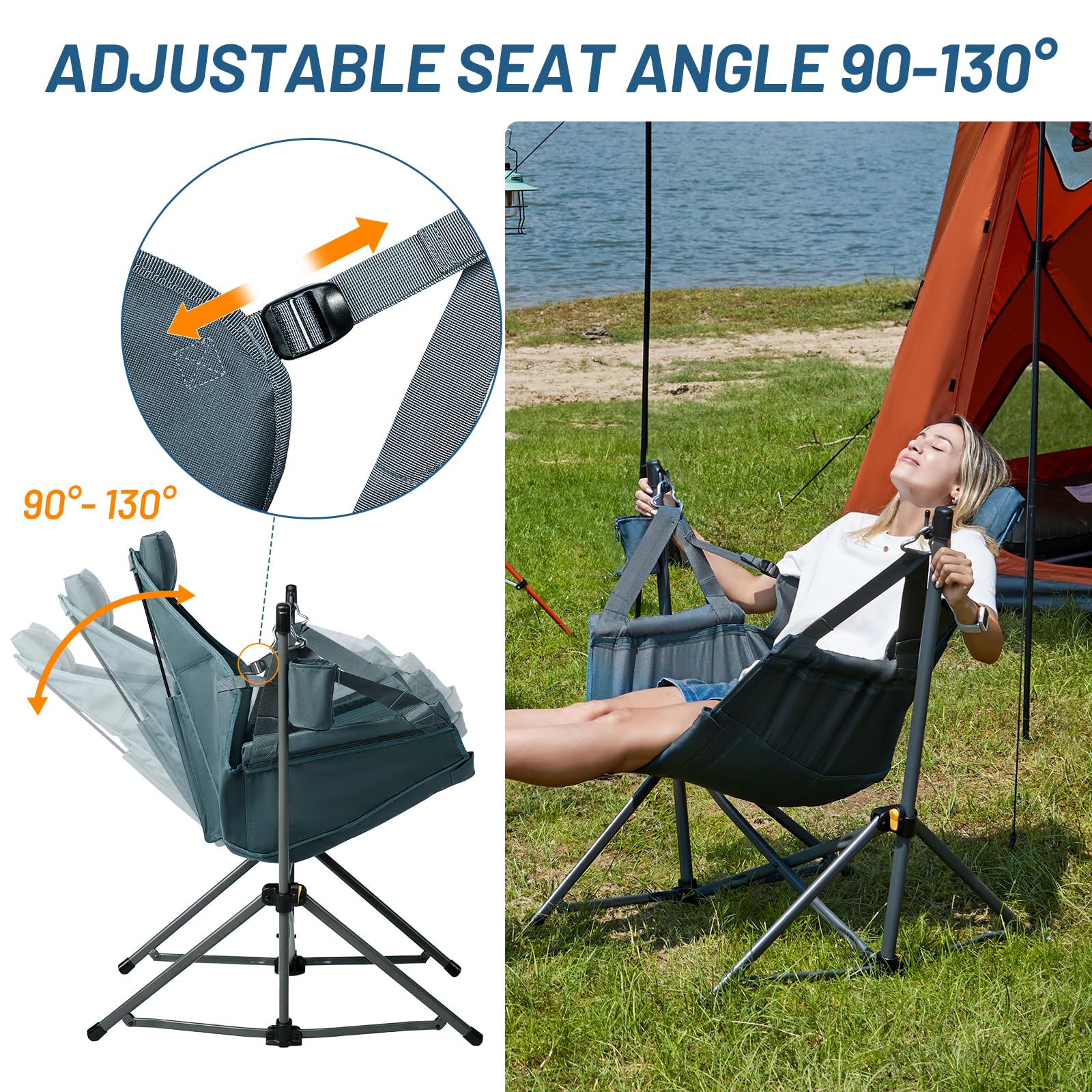 TIMBER RIDGE hammock chair 300lbs-capacity enables sturdy seating on camping trips.