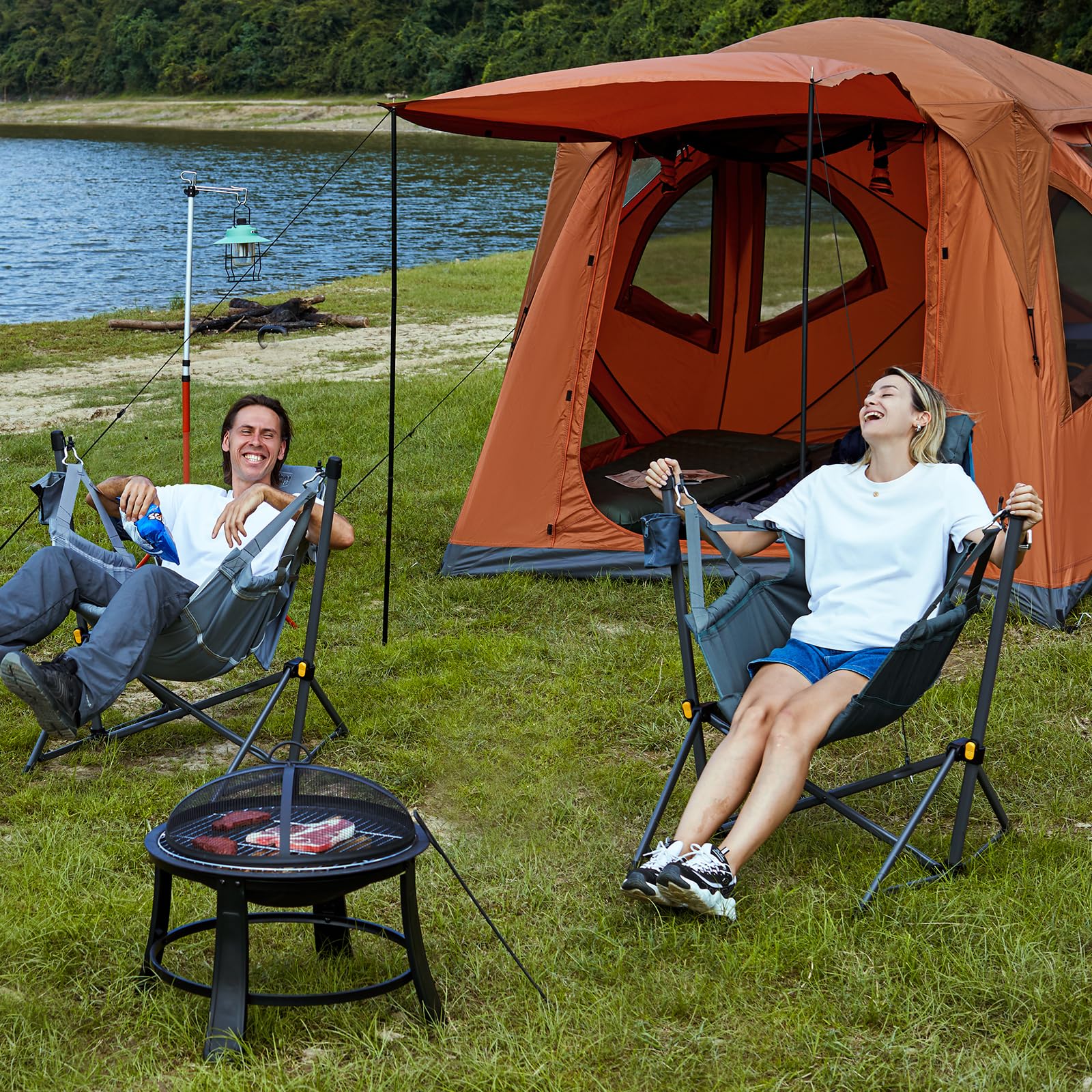TIMBER RIDGE hammock chair carry-bag-included simplifies packing for beach days.