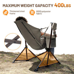 TIMBER RIDGE hammock chair cup-holder and pocket keep essentials within reach.