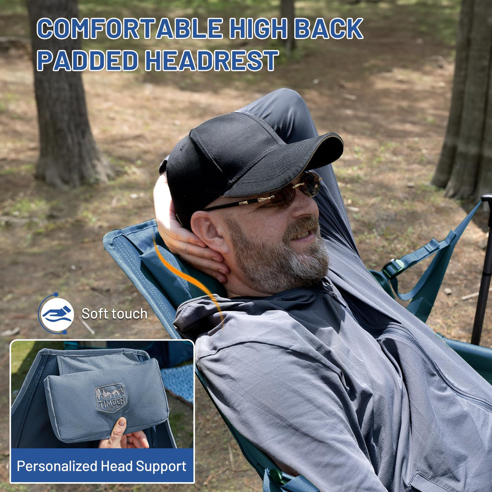 TIMBER RIDGE Hammock Chair cup holder pocket keeps essentials nearby while relaxing