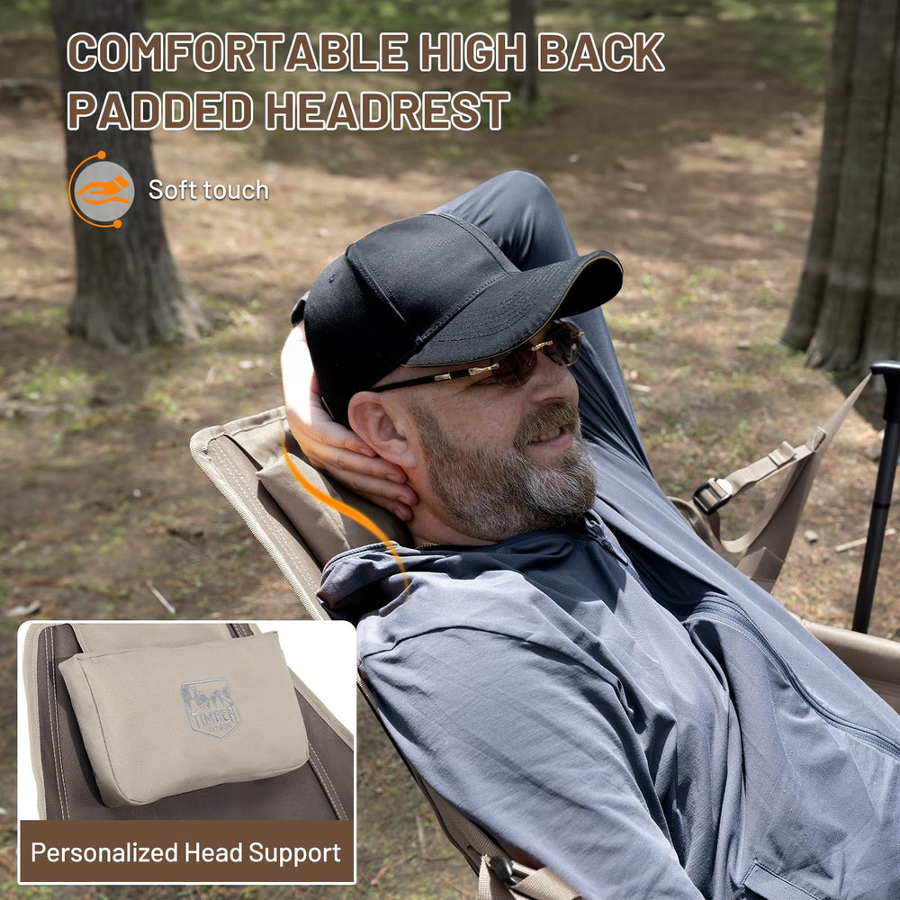 TIMBER RIDGE hammock chair non-slip feet stabilize on grass, deck or dirt.