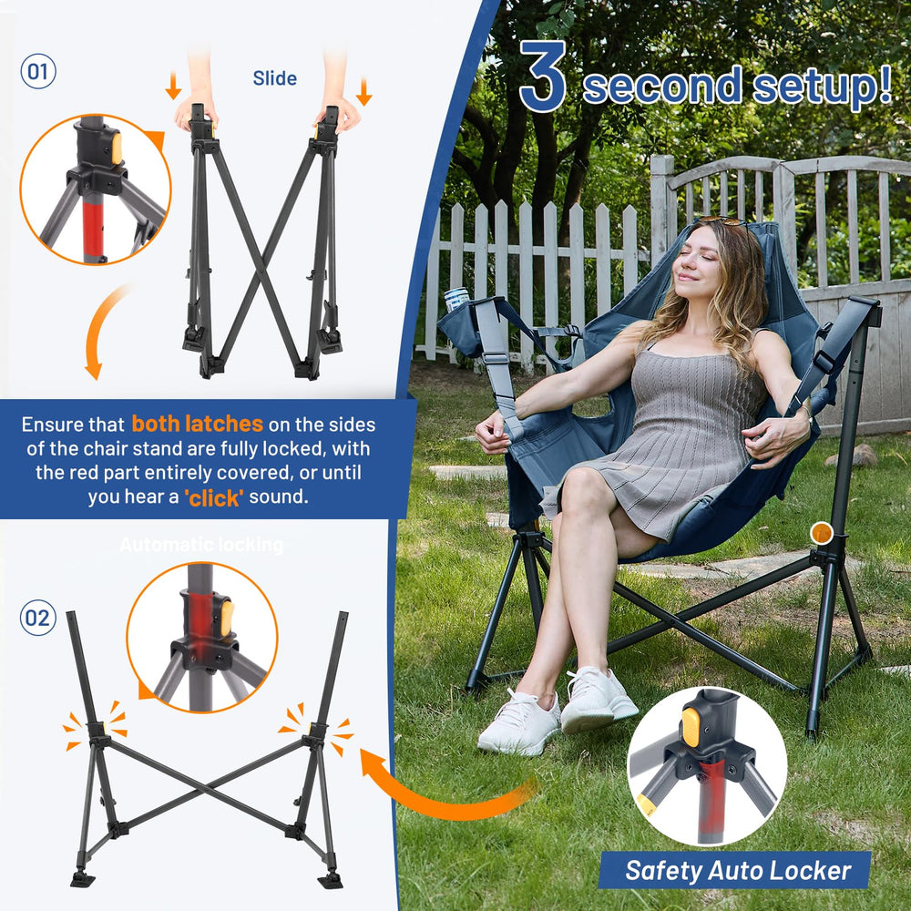 TIMBER RIDGE Hammock Chair non-slip pads ensure stable seating on any surface