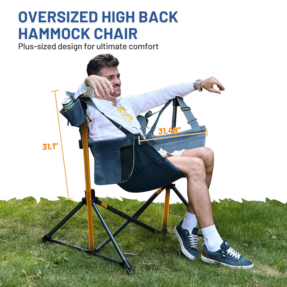 TIMBER RIDGE Hammock Chair seat height adjustment highlights customizable legroom and comfort