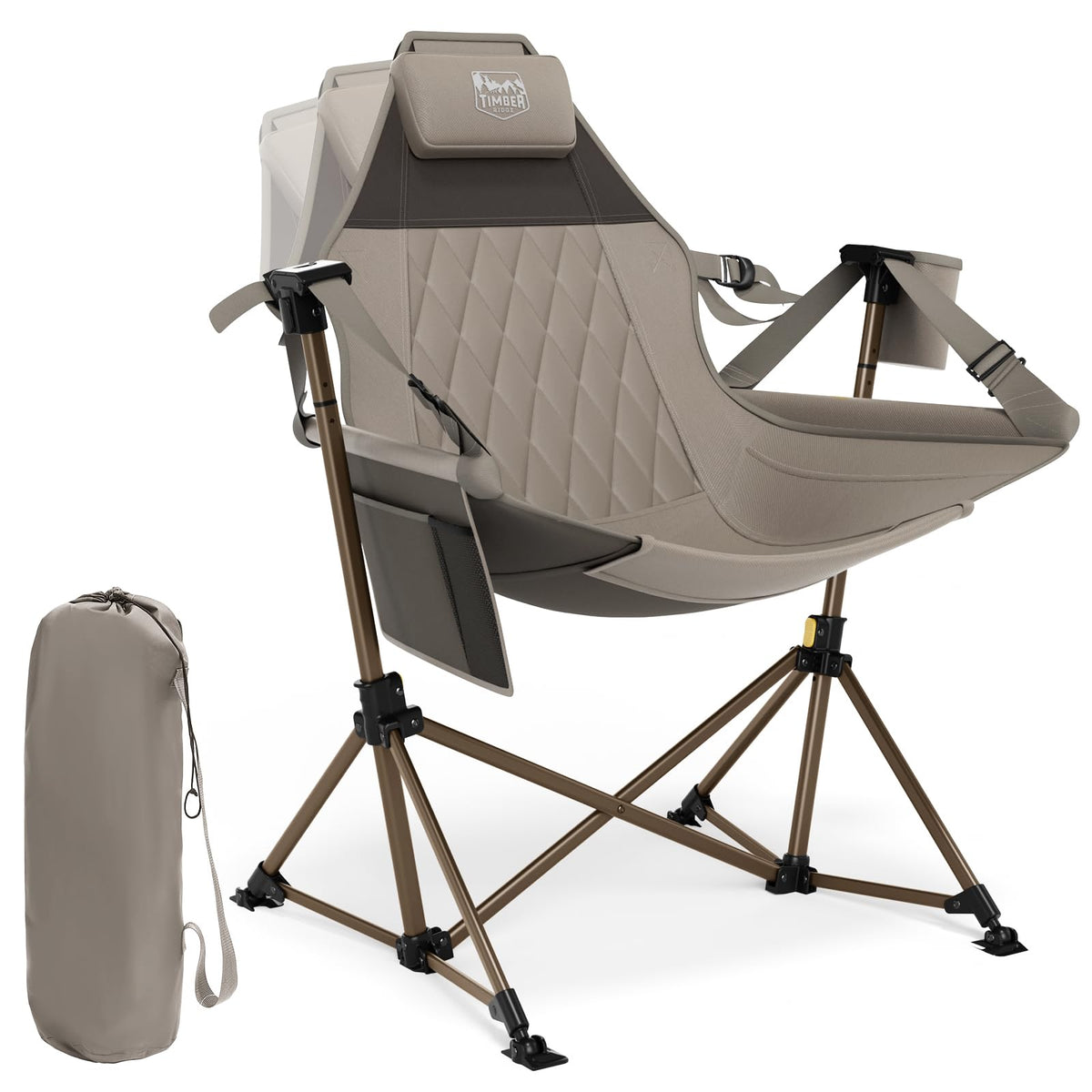 TIMBER RIDGE hammock chair seat width for spacious outdoor lounging.