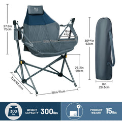 TIMBER RIDGE hammock chair sturdy-steel-frame supports up to 300lbs safely.