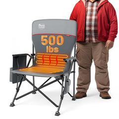 TIMBER RIDGE heated chair back view highlights sturdy frame for long outdoor comfort.