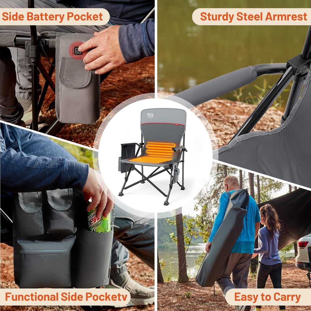 TIMBER RIDGE heated chair 26-3-8-inch backrest provides tall support.