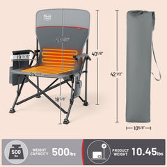 TIMBER RIDGE heated chair cup holder supports beverages during outdoor camping.