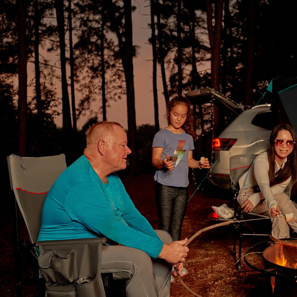 TIMBER RIDGE heated chair heating zones deliver quick warmth to back and hips.