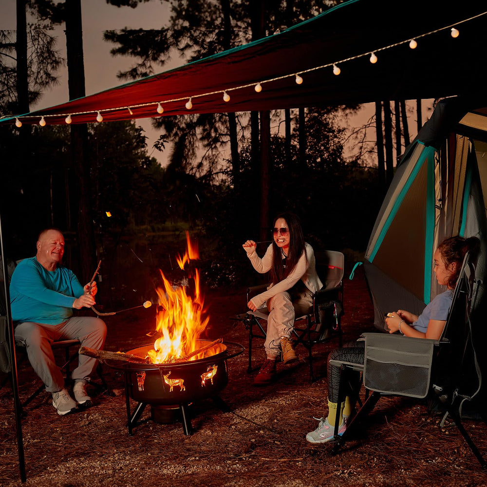 TIMBER RIDGE heated chair seat closeup reveals soft padding and warmth-ready fabric.