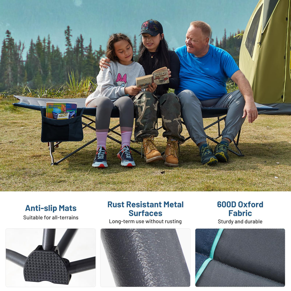 Timber Ridge heavy-duty cot frame providing sturdy support up to 450lbs.