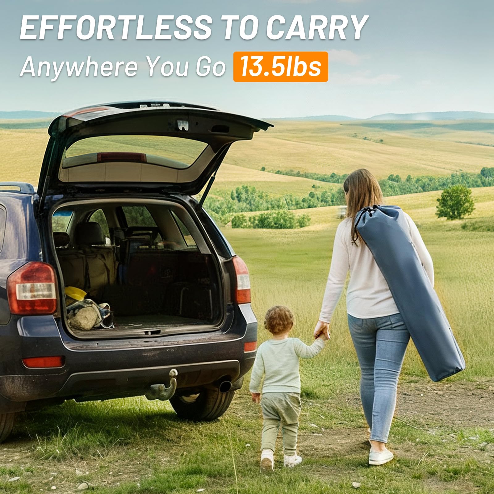 Timber Ridge lightweight-13-5-lbs folding chair is easy to carry.