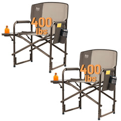TIMBER RIDGE lightweight oversized chair with side table for easy outdoor dining and storage.