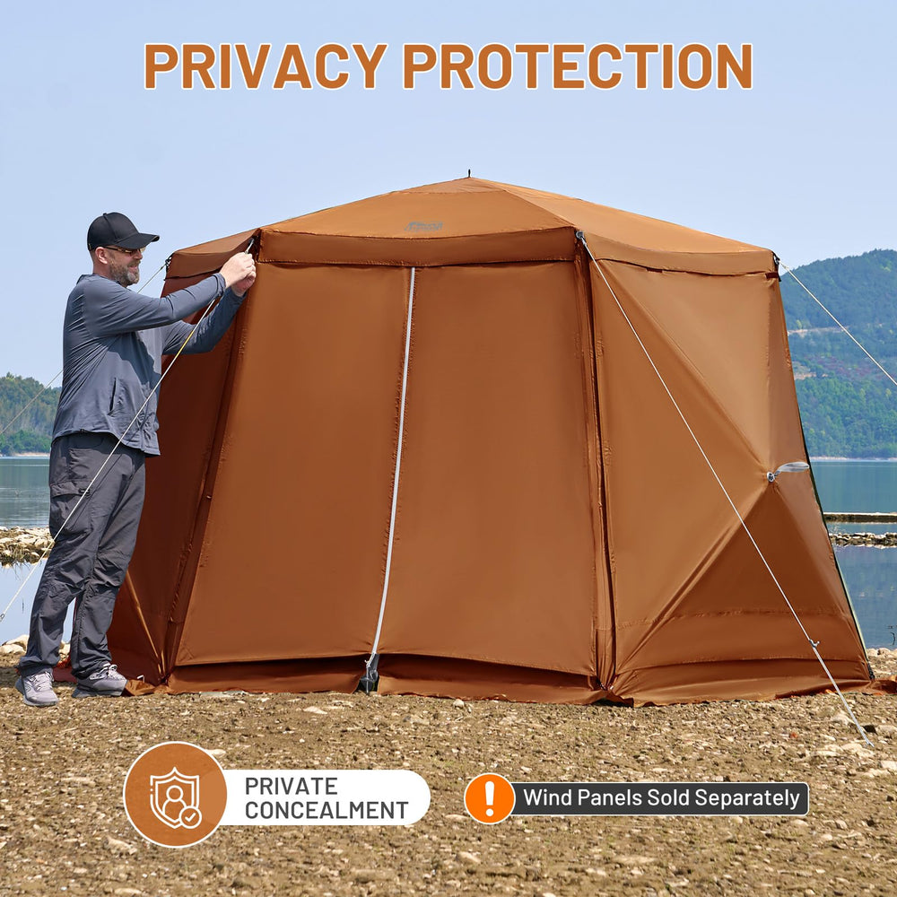 TIMBER RIDGE Orange canopy adds visibility and a vibrant outdoor focal point.
