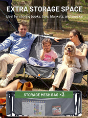 TIMBER RIDGE chair with cup holders and bottle opener, convenient for picnics and games.