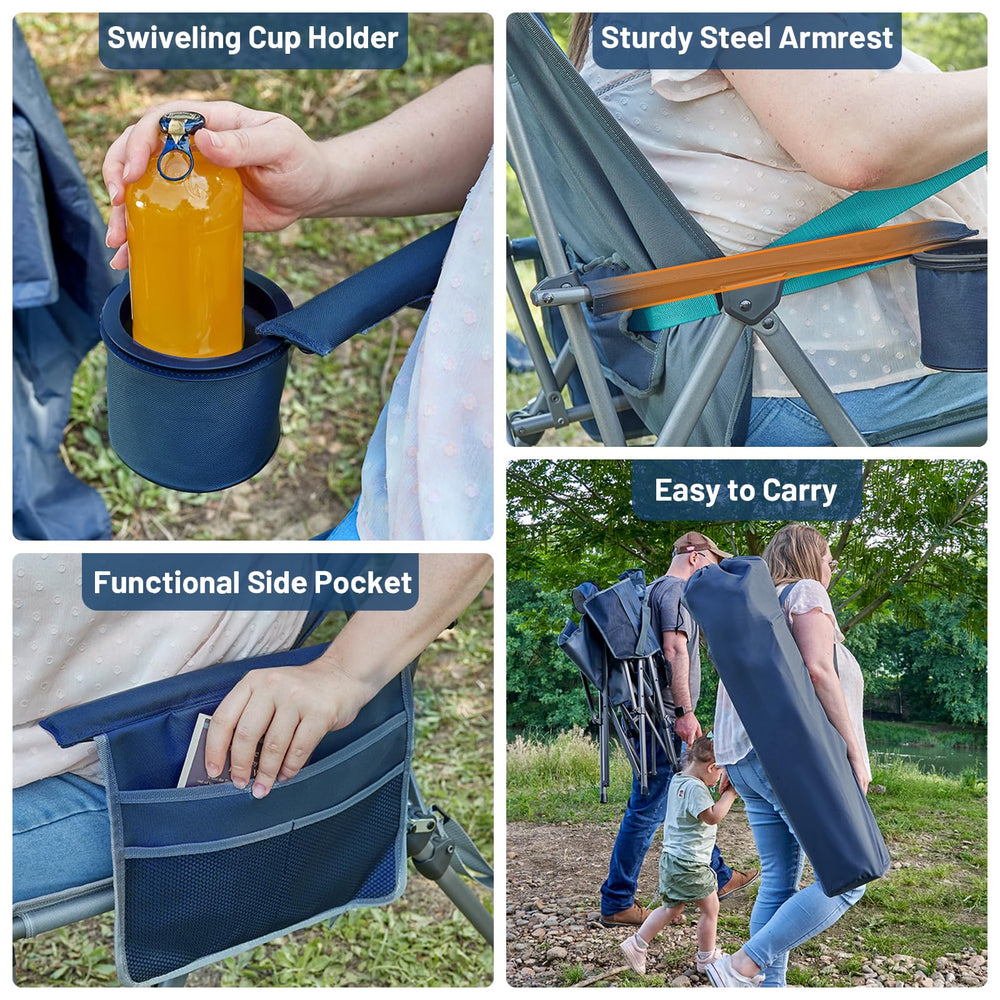 Timber Ridge outdoor-entertainment blue chair is ideal for camping or backyard gatherings.