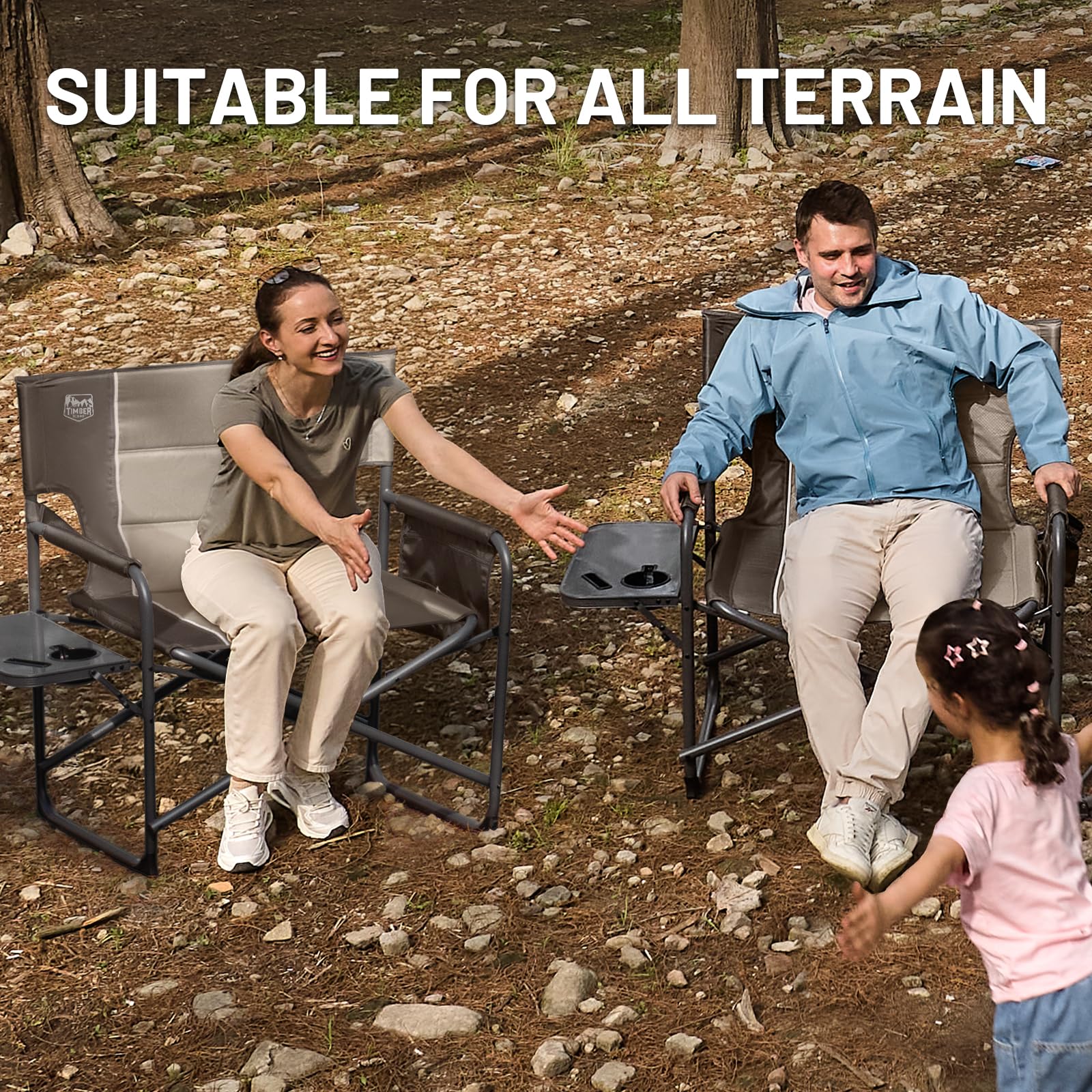 Oversized dimensions offer ample seating for adults during outdoor gatherings