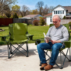 TIMBER RIDGE oversized camping chair side pocket highlights convenient storage for essentials.