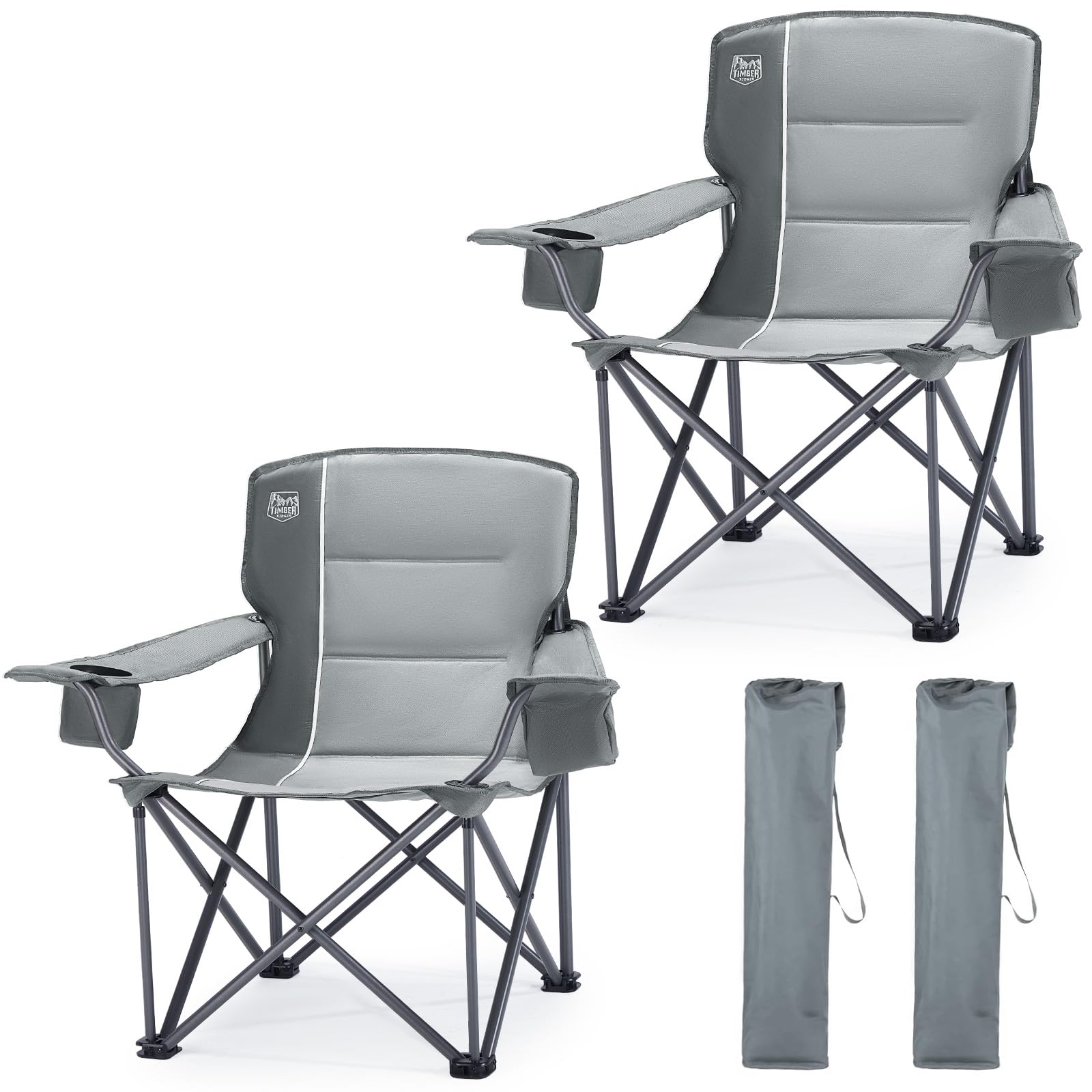 TIMBER RIDGE oversized-chair-grey-front-view offers roomy seating for relaxed outdoor lounging.