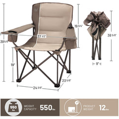 TIMBER RIDGE chair's sturdy X-frame and four extra supports handle 550 pounds.