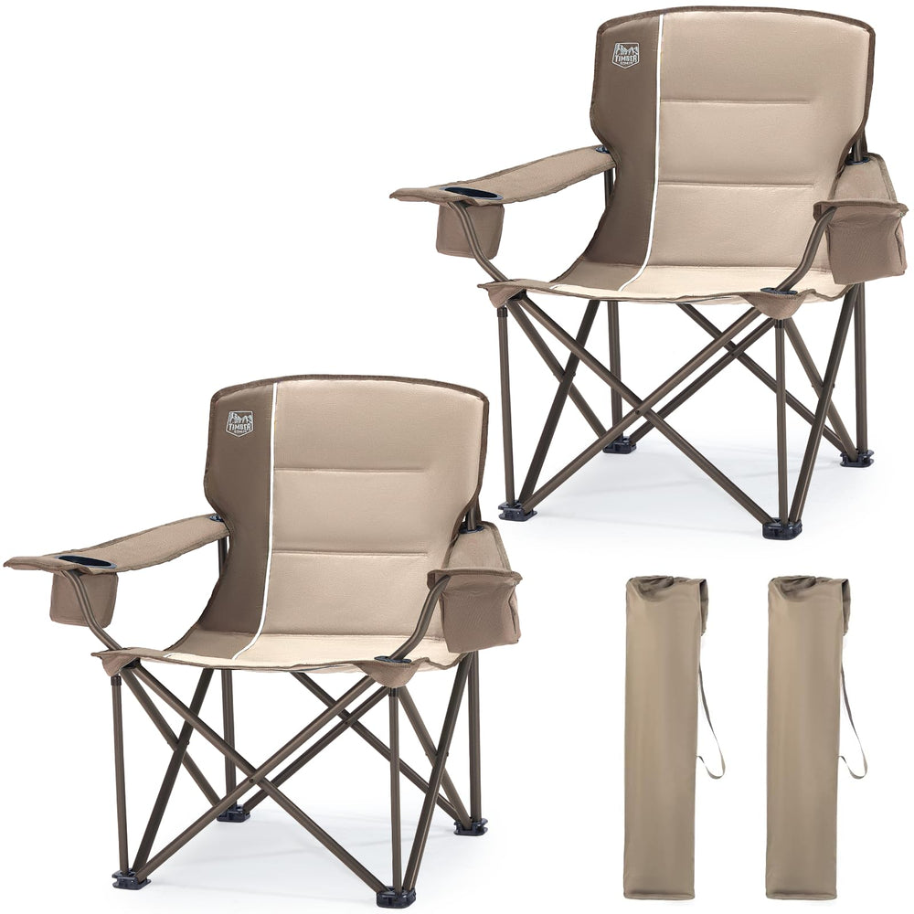 TIMBER RIDGE oversized chair with wide seat for all-day comfort at the campsite.