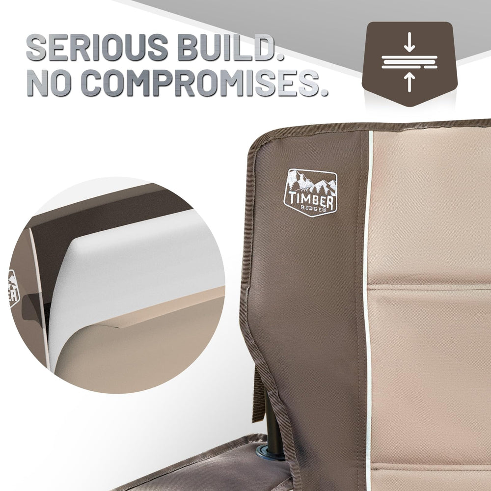 TIMBER RIDGE cup holder keeps drinks within reach on sunny days.