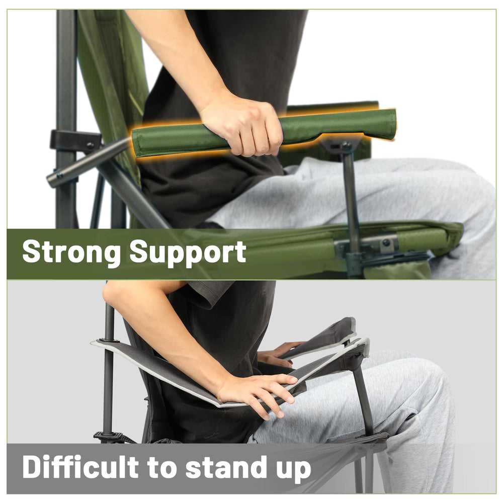 Timber Ridge chair set up at campsite for outdoor use