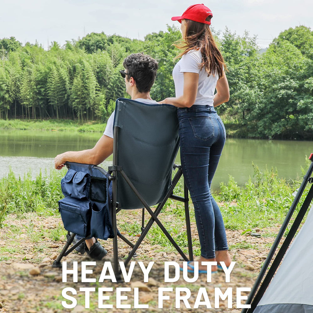 TIMBER RIDGE oversized chair cup holder offers easy drink access during outdoor lounging