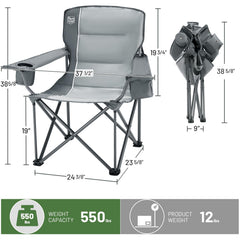 Timber Ridge chair cup holder keeps drinks within reach.