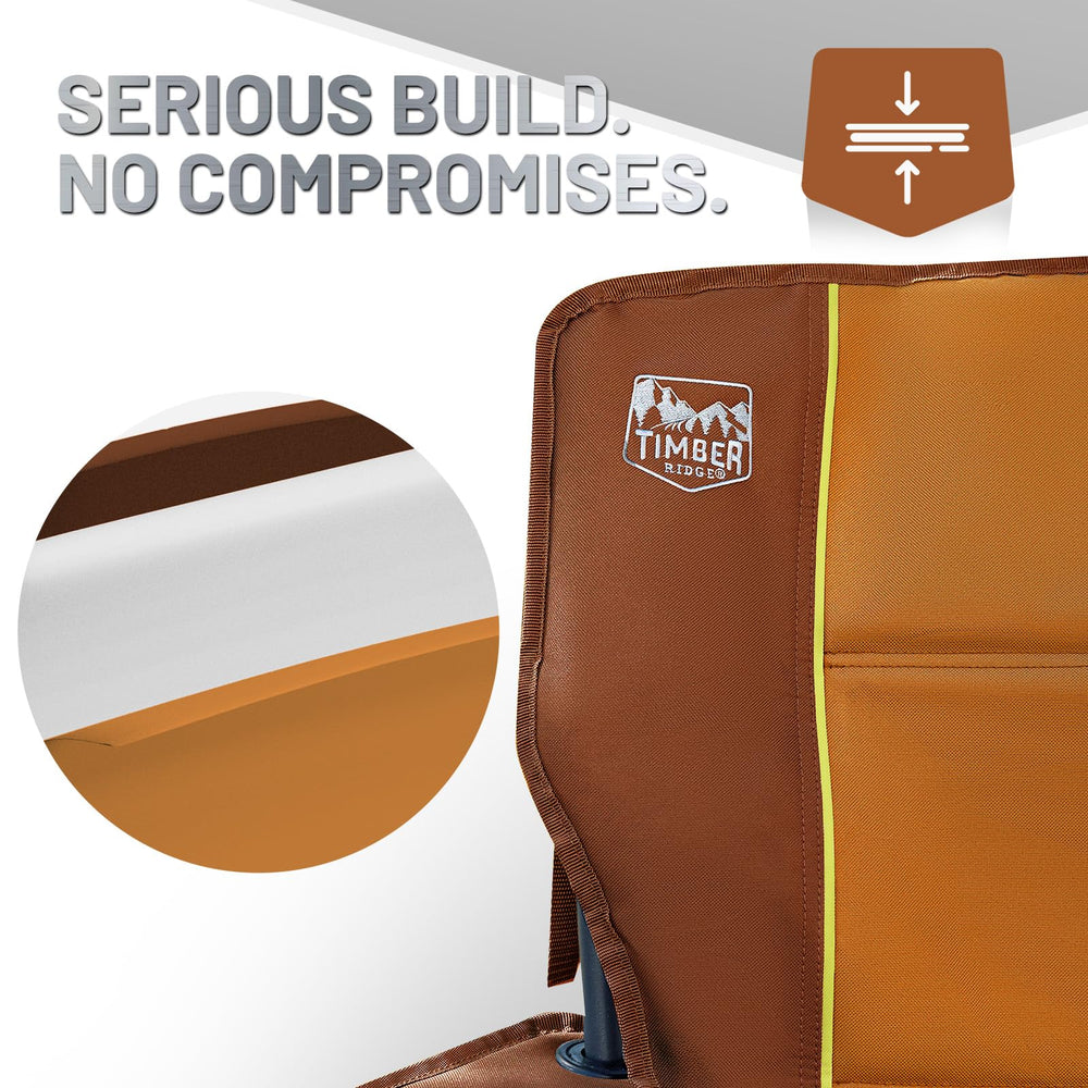 TIMBER RIDGE oversized folding chair folded-profile for compact storage