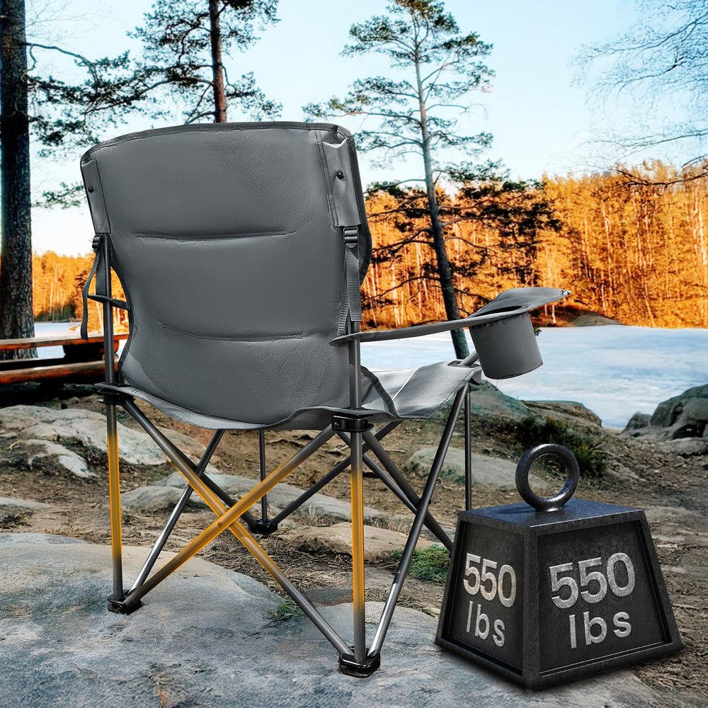 Timber Ridge oversized chair folded compactly for storage and quick setup