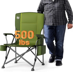 Timber Ridge oversized folding chair front view highlights wide seat for comfort