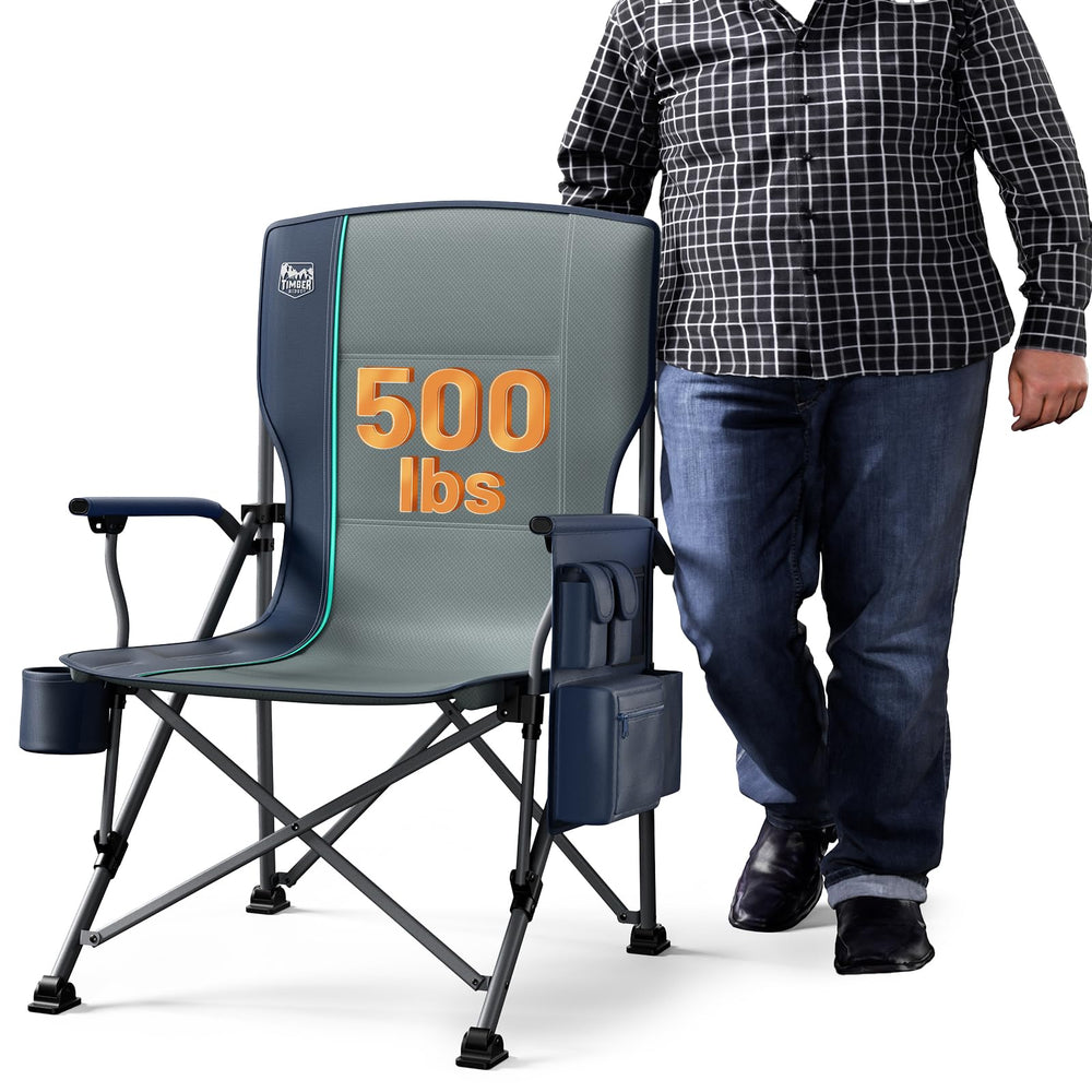 TIMBER RIDGE oversized folding chair full view highlights spacious seating for comfort