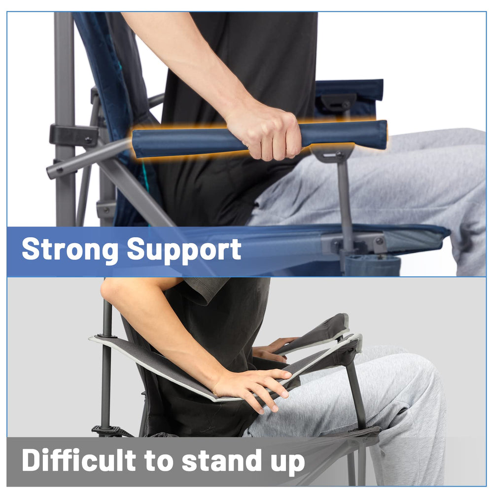 TIMBER RIDGE headrest detail spotlights plush comfort during long outdoor sessions