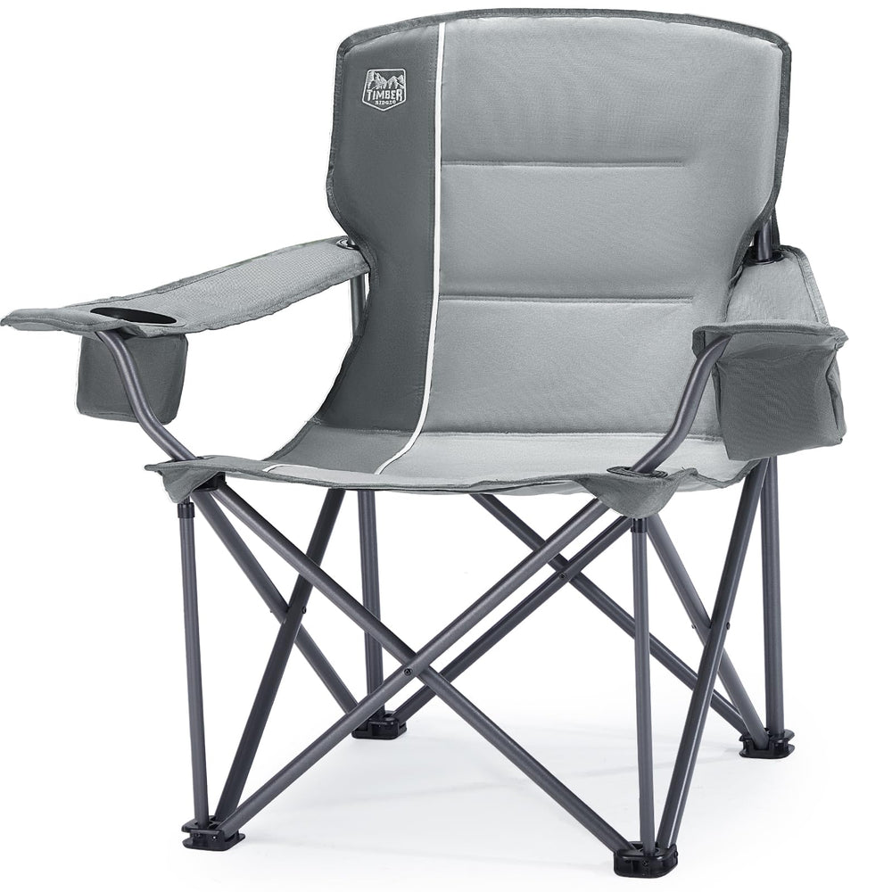 Timber Ridge oversized folding chair setup with roomy seat for camping comfort