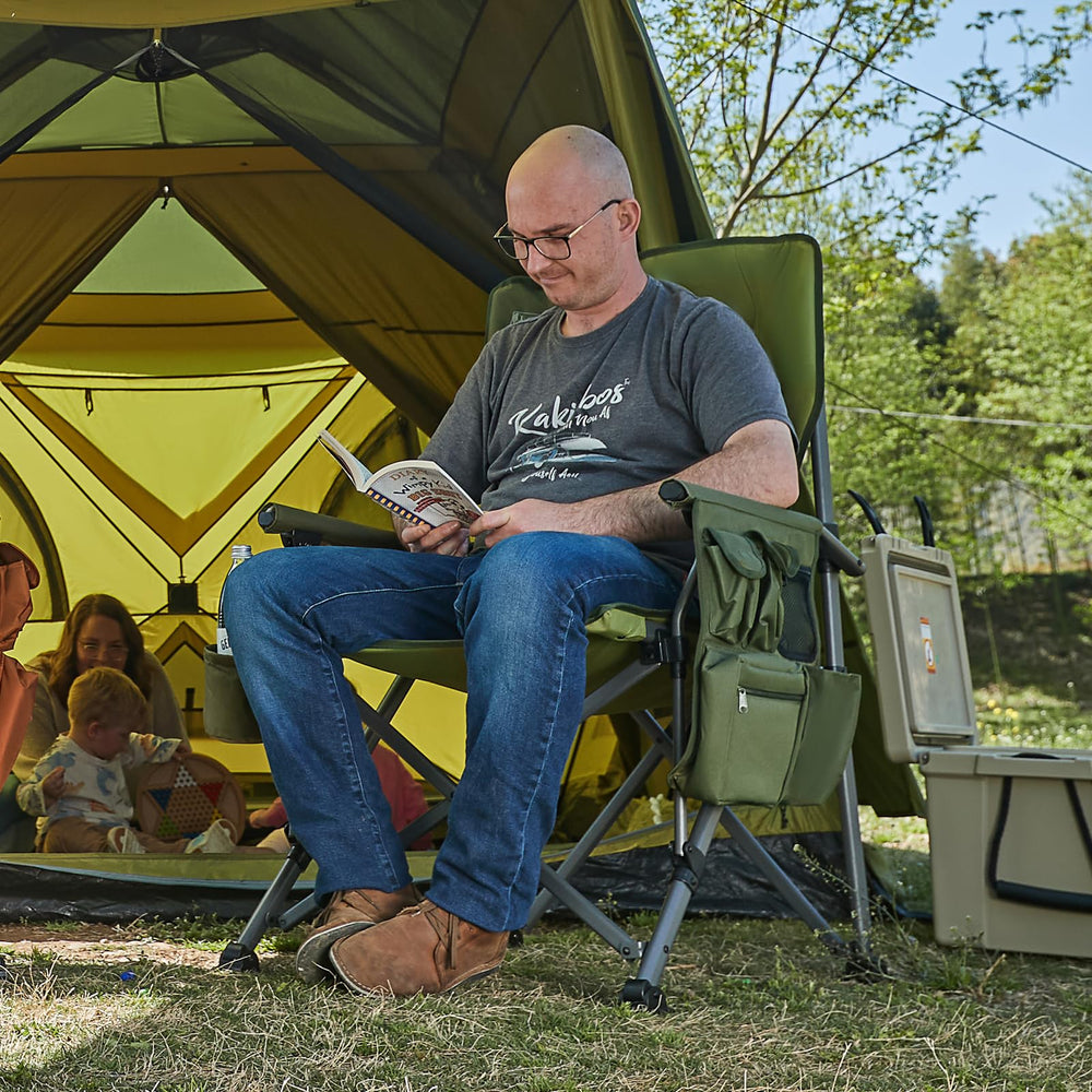 Timber Ridge chair side pocket cooler bag provides convenient storage for snacks