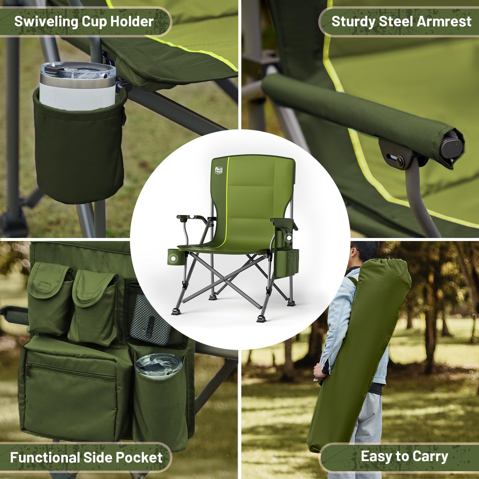 Timber Ridge storage pocket and cooler features for essentials