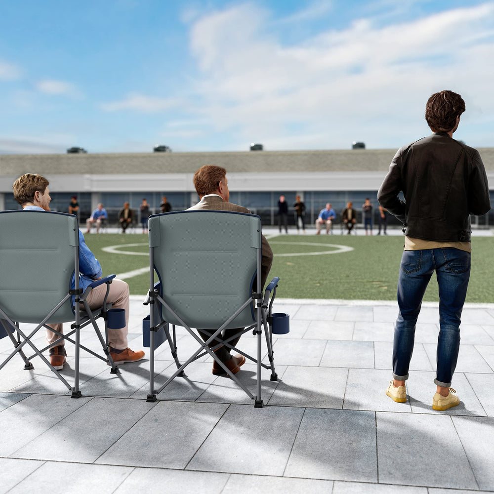 TIMBER RIDGE use camping scene demonstrates reliable seating around campfire