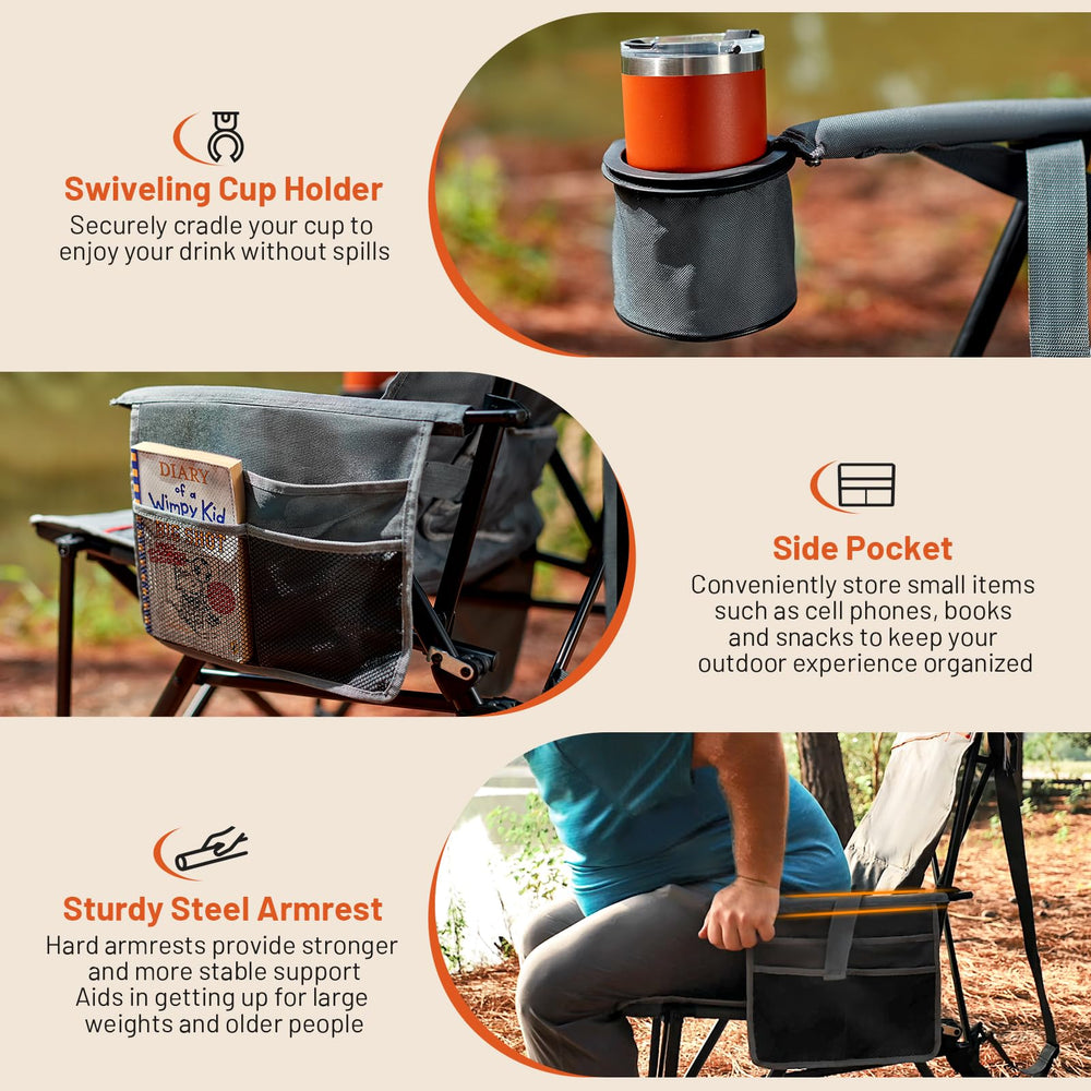 TIMBER RIDGE carry bag-ready chair for quick setup at campsites