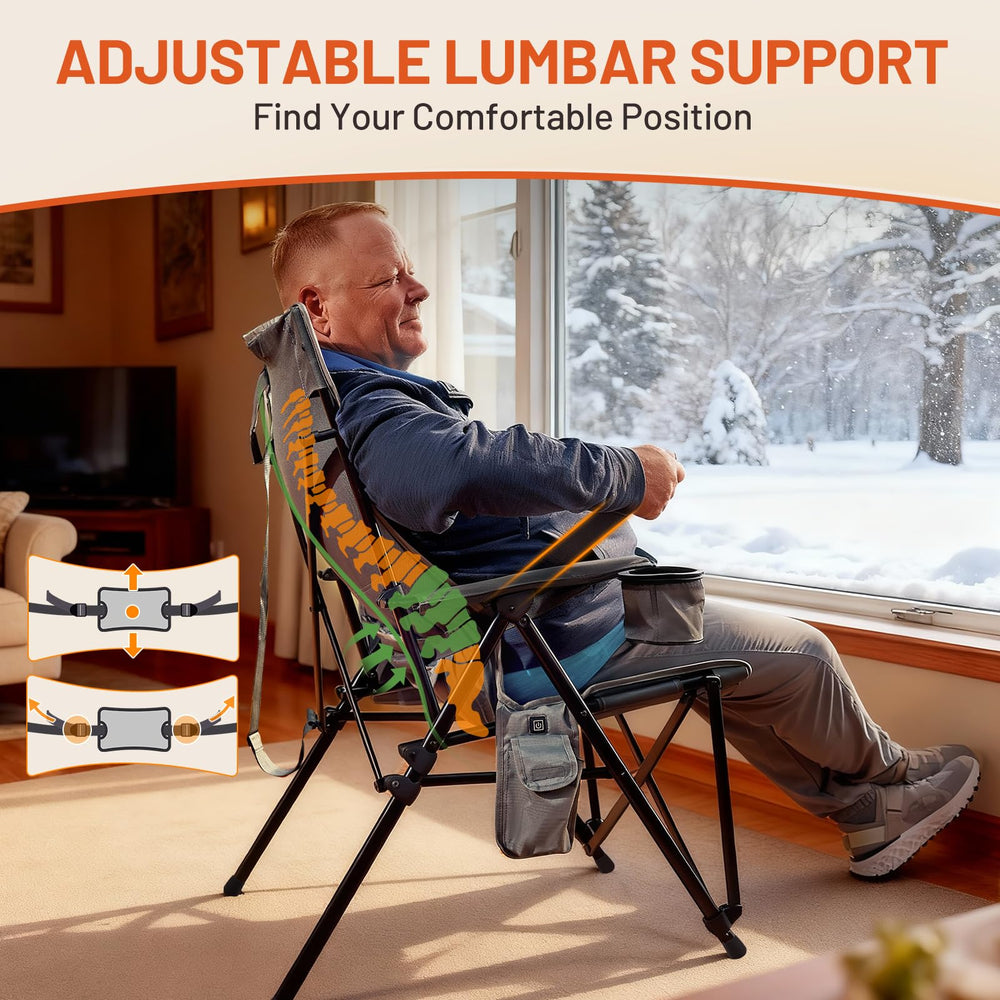TIMBER RIDGE chair side pocket and cup holder keeps essentials handy