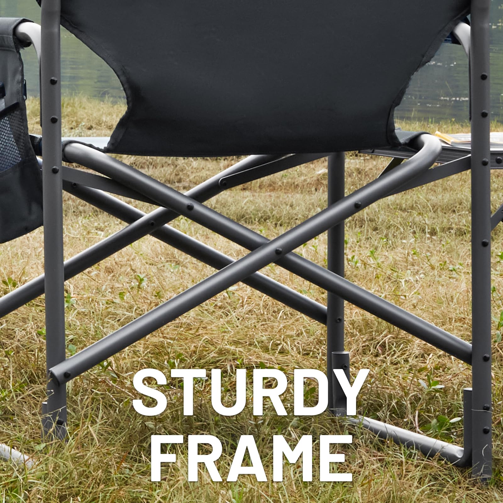 Timber Ridge padded fabric and hard armrests enhance comfort during use